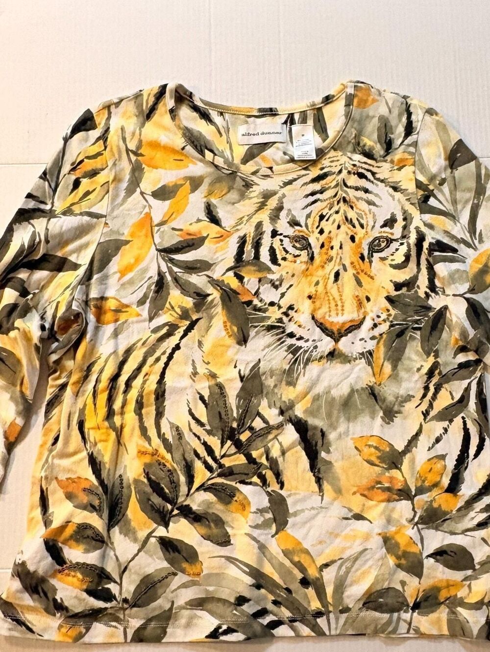 Alfred Dunner NEW M Summer Upscale Tee, sz M Let your tiger out!